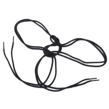 

1 Pair of Round polyester climbing shoes Durable High Resistance Laces for Trekking Shoes about 0.5 * 150cm - Black