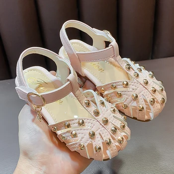 

Popular Girl Luxury Brand Kid Shoes Fashion Children Summer Shoes for Girls Studded Little Girl Sandals Flats Toddler Sandals