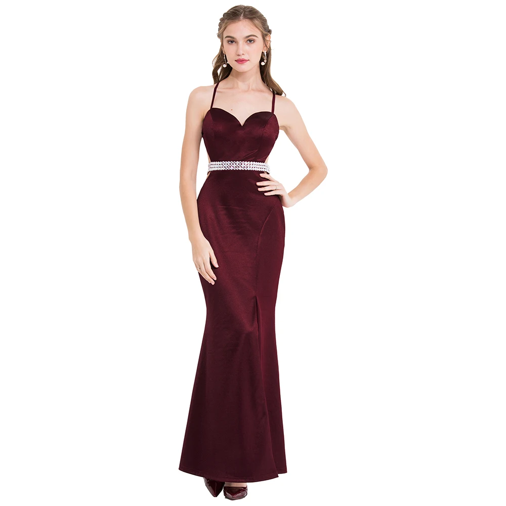 Женское длинное платье с юбкой годе Angel fashions Красное Длинное кружевное для