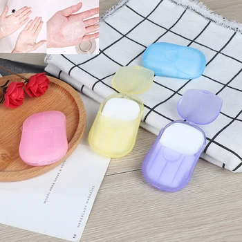 

Scented Slice Sheets 20pcs Disposable Boxe Soap Portable Mini Paper Soap Outdoor Travel Soap Paper Washing Hand Bath Clean