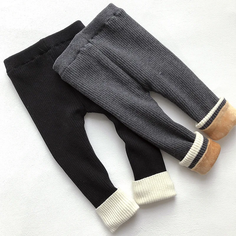 Girls Leggings New Winter Pants for Girls Toddler Casual Thin Thick Velvet Pants Kids Solid Cotton Warm Legging for Girls