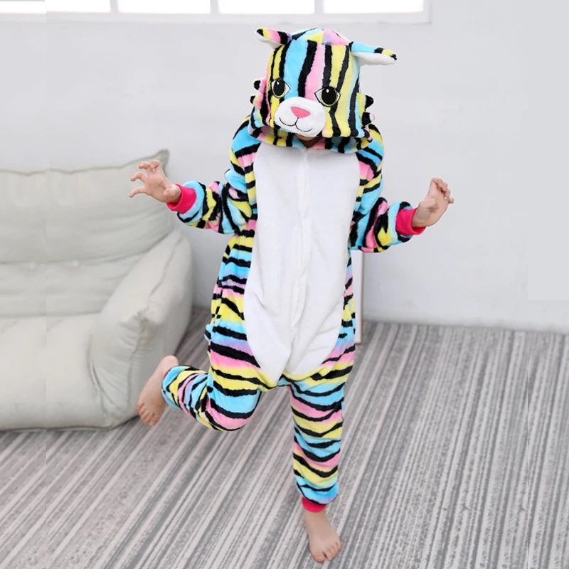 Kigurumi/Пижама с единорогом; комбинезон с животными для детей; одежда для сна для мальчиков и девочек; детская пижама с рисунком единорога; зимний комбинезон