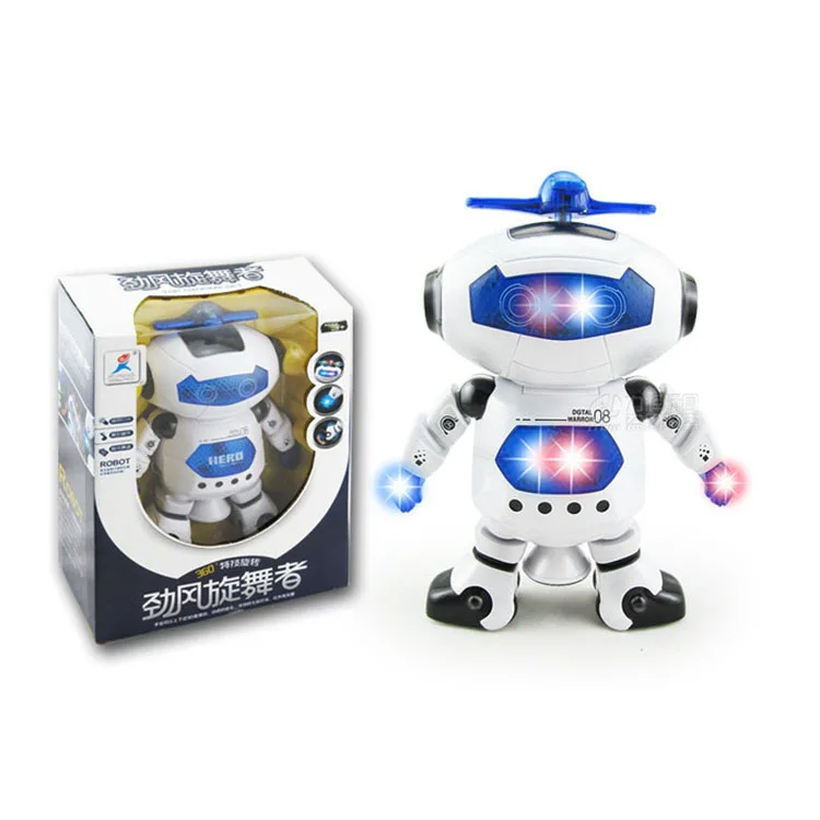 

New Style Space Dancing Electric Robot 360-Degree Rotating Light And Sound Infrared Stall Hot Selling Toy