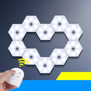 

Creative Honeycomb Lamp Hexagon Light Chandelier Simple Modern Honeycomb Lamp for Home Office Touch Control 1 Light