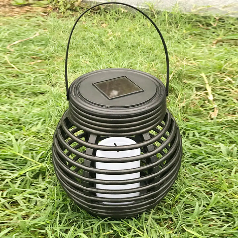 

Led Solar Light Round Rattan Solar Powered Outdoor Candle Light Handmade Landscape Lantern Lamp Decorative Garden Lights