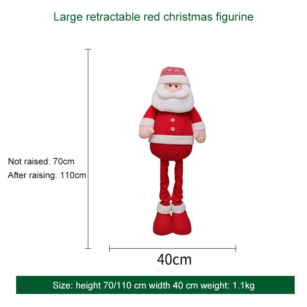Большие размеры Рождественские куклы выдвижной Санта-Клаус снеговик лося игрушки рождественские фигурки Рождественский подарок для ребенка красный орнамент с рождественской елкой