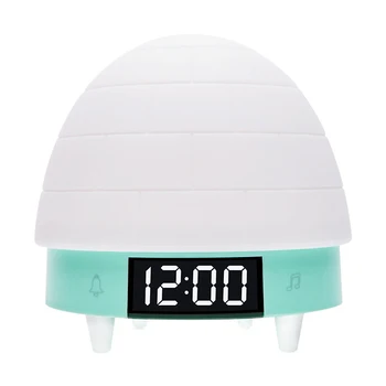 

Creative Alarm Clock Igloo Silicone Pat Night Light Bedroom Bedside Clock Remote Control Sleep Wake Light