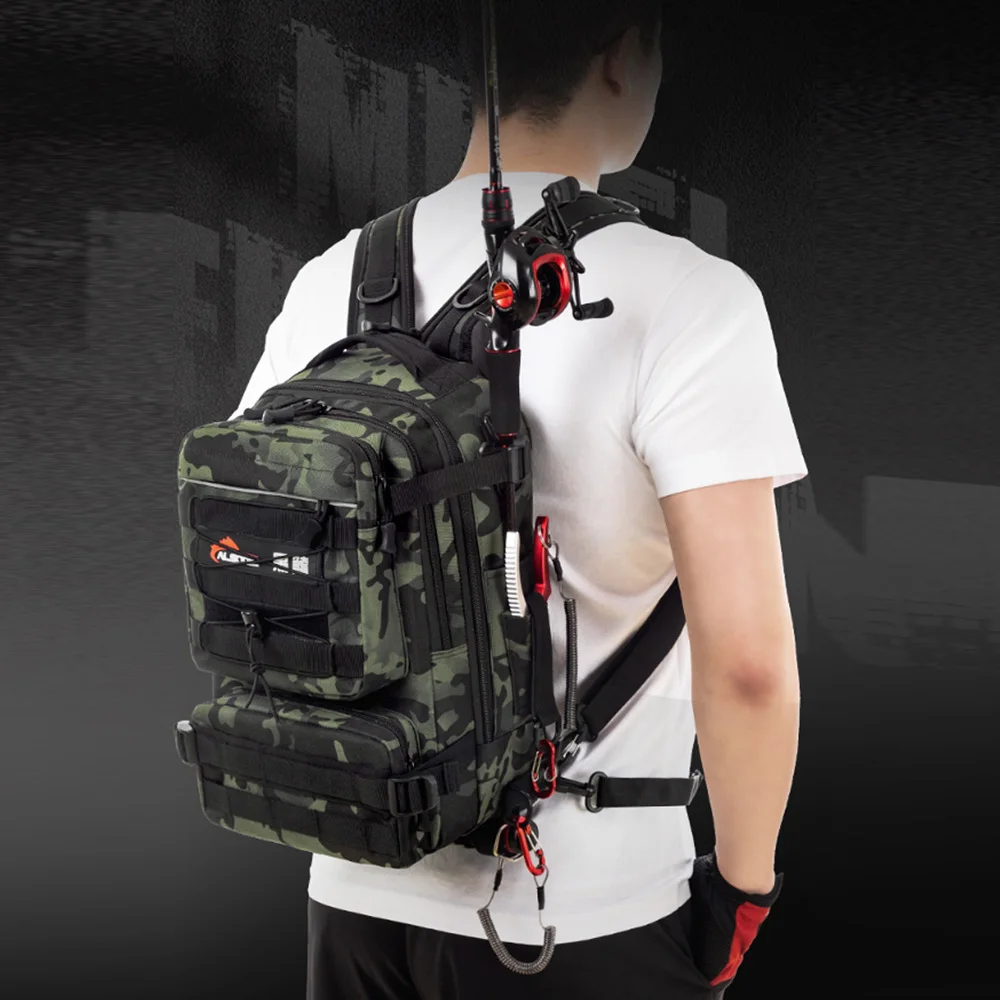 Crossbody Multifunction Fishing Bag Waterproof Tactical Backpack Climbing  Outdoor Shoulder Sports Chest Bag For Men Women X392G