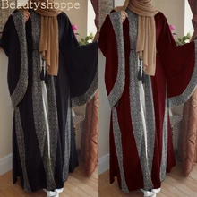 Дубай Арабский Кафтан исламский мусульманский мыс шифон Вечерние платья макси с длинным рукавом стразы вечерние платья Vestido Robe