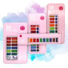 12/18/24/36 Цвета Портативный железный ящик твердый пигмент воды Цвет набор красок с водой Цвет кисть для рисования товары для рукоделия