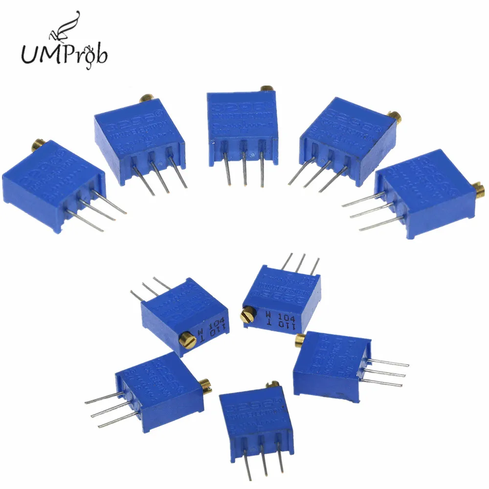 50Pcs/Lot 3296W Multiturn Trimmer Potentiometer Kit 3296 Variable Resistor 500R 1K 2K 5K 10K 20K 50K 100K 200K 1M for Diy Kit