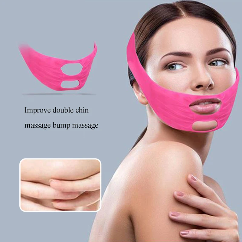 Массажная повязка для лица силиконовая тонкая маска для лица массажный точечный подтягивающий кожу инструмент лифтинга лица уменьшает морщины двойной подбородок