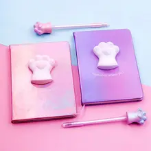 Kawaii коготь планировщик Тетрадь журнал Ежедневник с ручкой набор канцелярские принадлежности, школьные принадлежности подарок для ученика