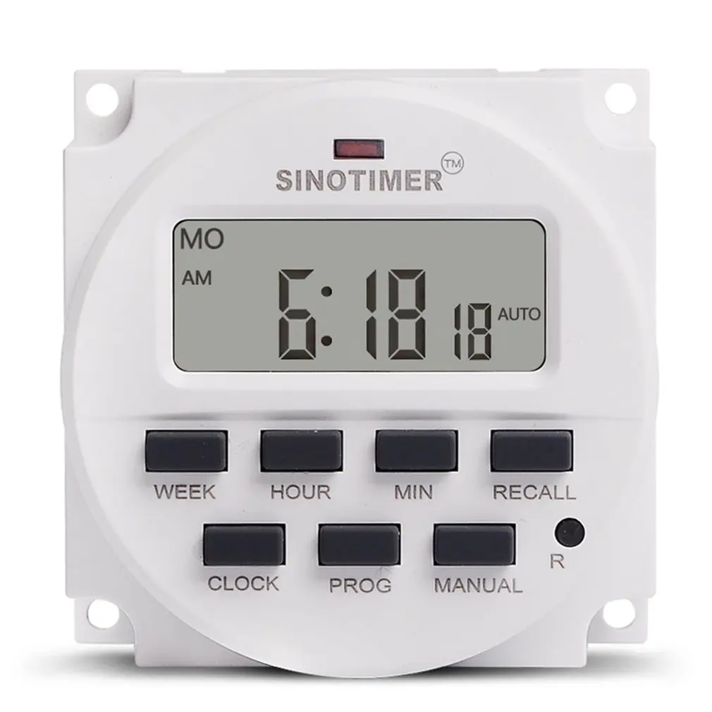 

SINOTIMER TM618N-2 220V LCD Digital AC Programmable Timer Switch With UL Listed Relay Inside with Countdown Time Function