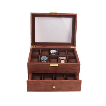 

Luxury Wooden Watch Box Watch Holder Box for Watches Men Glass Top Jewelry Organizer Bo Grids Watch Organizer New