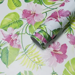 Tropical Floral Contact Paper for Wall Peel and Stick Decor Wall Sticker Vinyl Self Adhesive Waterproof Wallpaper for Cabinet