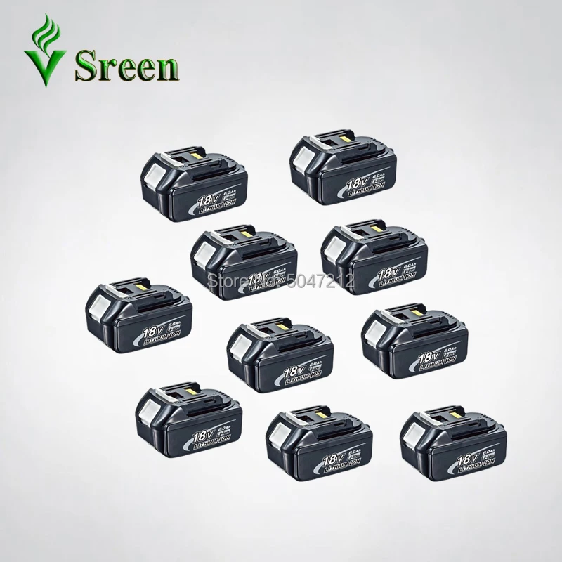 

10 Packs Li ion BL1860 6000mAh for Makita 18V BL1850 BL1830 BL1840 BL1815 LXT400 Replacement Rechargeable Power Tool Battery