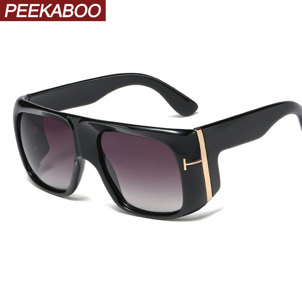 

Peekaboo thick frame sunglasses women big uv400 summer style square sun glasses for men 2020 black brown accessories male