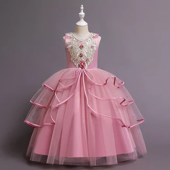 

Kids Dresses Girls Summer Dresses for Party and Wedding Christmas Clothing Princess Flower Tutu Dress Children Prom Ball Gown
