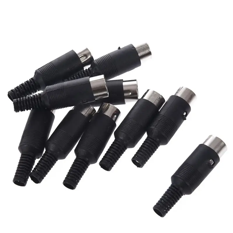 

DIN Plug Socket Connector - Male 5 Pins 10 pcs
