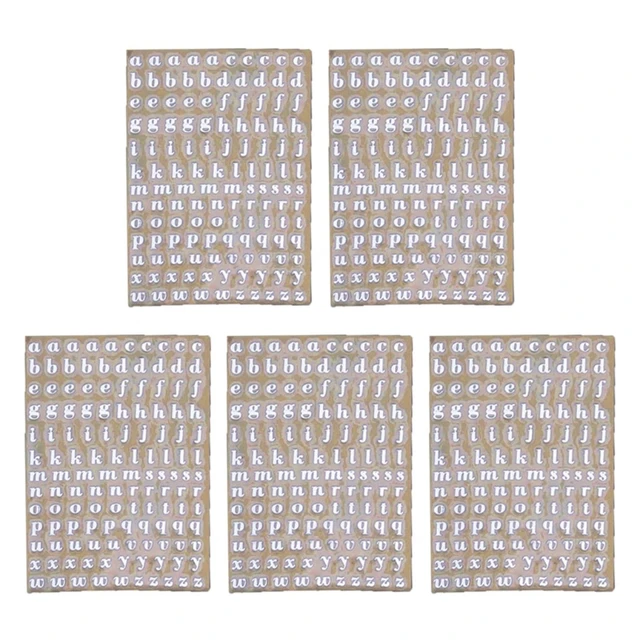 5Pcs 3mm Alphabet Letters Chunky Glitter Epoxy Resin Decorative Stickers Engkish Letters Numbers UV Epoxy Resin Fillings S-B