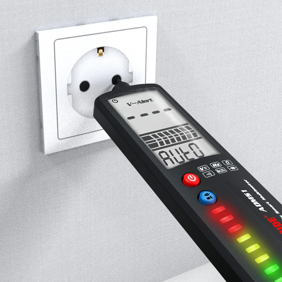 BSIDE 2.4’‘ LCD Voltage Detector Non-contact Circuit Volt Tester Pen Voltmeter NCV Socket Live Wire Check Hz Ohm Continuity