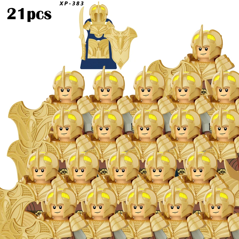 Medieval Fantasy Dwarf Warrior Leader Building Blocks Set