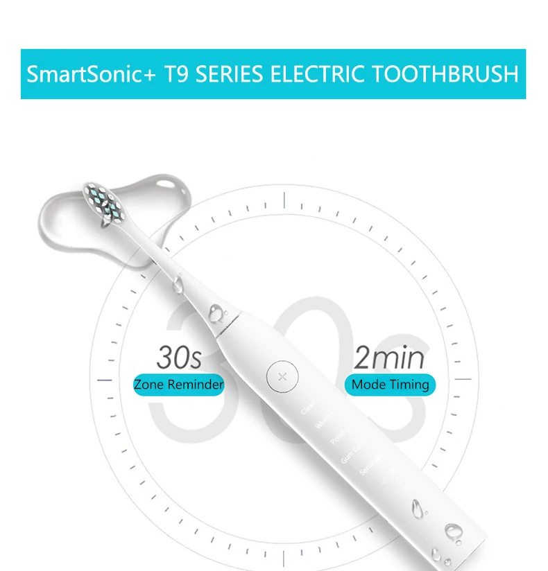 Waterproof Electric Toothbrush Cleaning Whitening USB Charging Sonic Toothbrush with DuPont Heads