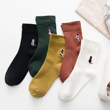 Женские Носки с рисунком кота из мультфильма, теплые милые носки Kawaii, забавная уличная одежда из хлопка, Модные Повседневные Дышащие носки в Корейском стиле