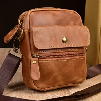 

Fashion Genuine Leather Mens Messenger Bag Small Men Bag Leather Flag Crossbody Bags For Man Male Shoulder Bag Luxury Designer