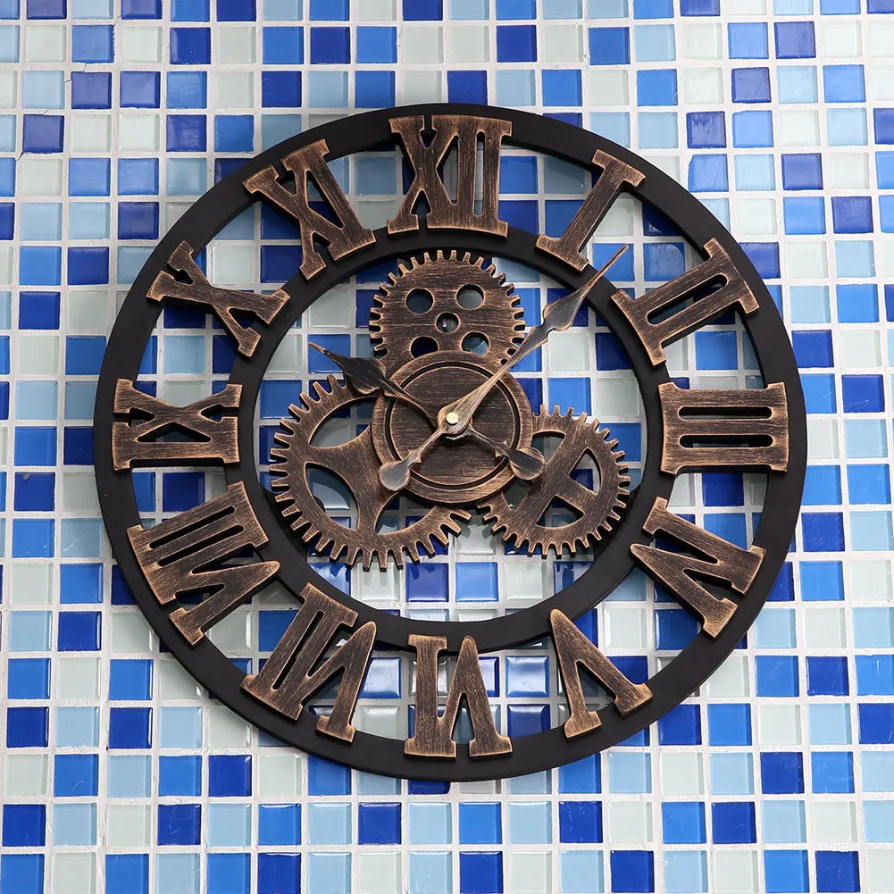 Wall Clock Hollowed-Out Wall Bell European Wooden Home Decoration Decor Decorative Watches