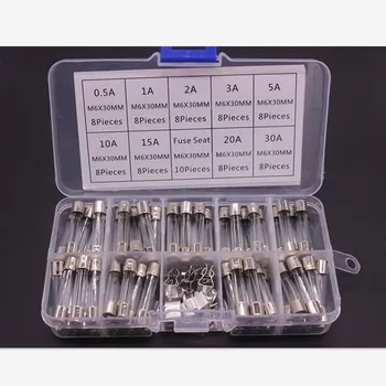 

72pcs / set of 6x30 mm fast blow fuse kit, 9 various specifications, 0.5A 1A 2A 3A 5A 10A 15A 20A 30A