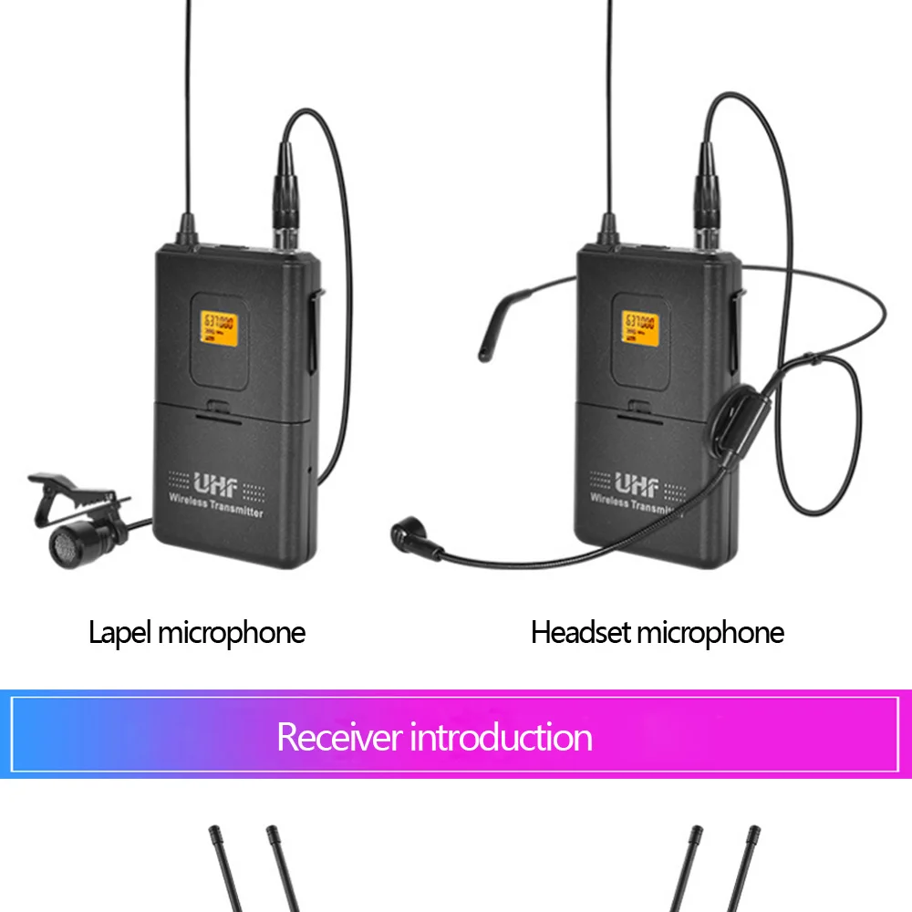 Четырехканальный микрофон Беспроводная двуручный с двумя головками микрофон, профессиональный беспроводной микрофон системы для цифровых зеркальных камер школы речи