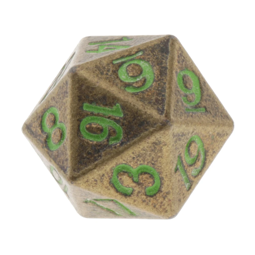 Твердые металлические D20 многогранные игральные кости для D & ролевых игр с