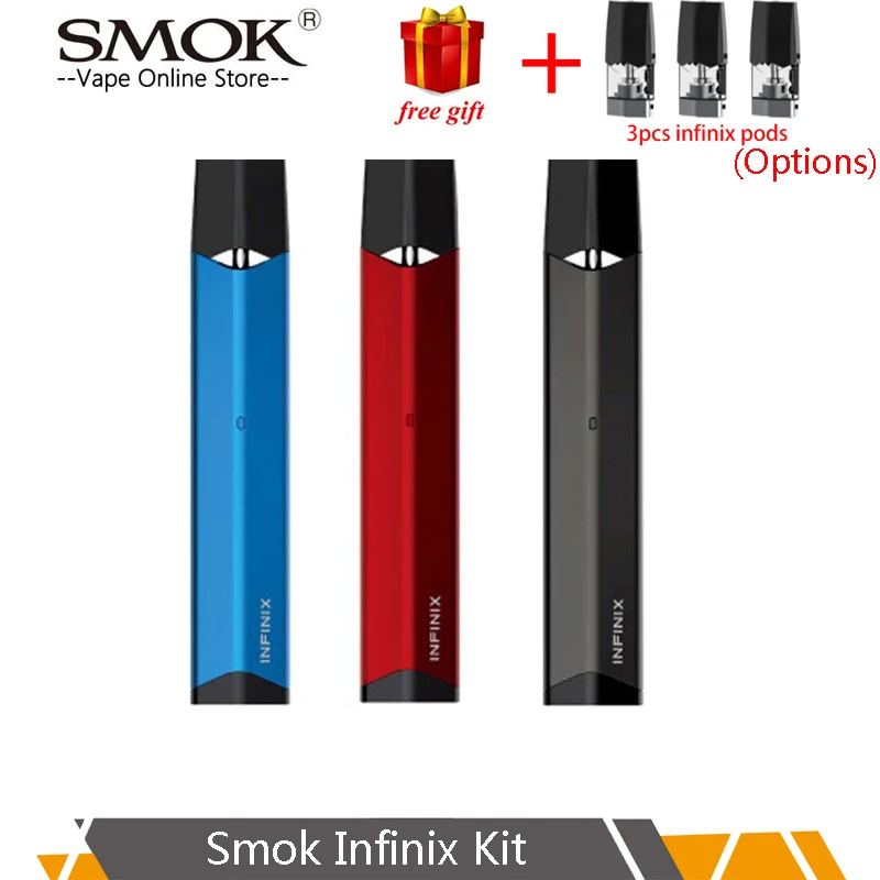 

SMOK INFINIX pod vape Kit built-in 250mAh battery 2ml capacity SMOK Vape Pen Electronic Cigarette Vaporizer starter kit
