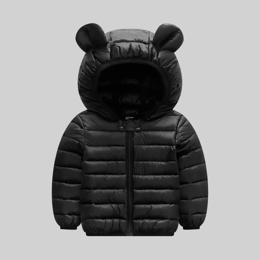 

MUQGEW Jacket On The Boys Girls Chlidren Winter Coats Jacket Kids ZipThick Ears Snow Hoodie Clothes casaco infantil veste enfant