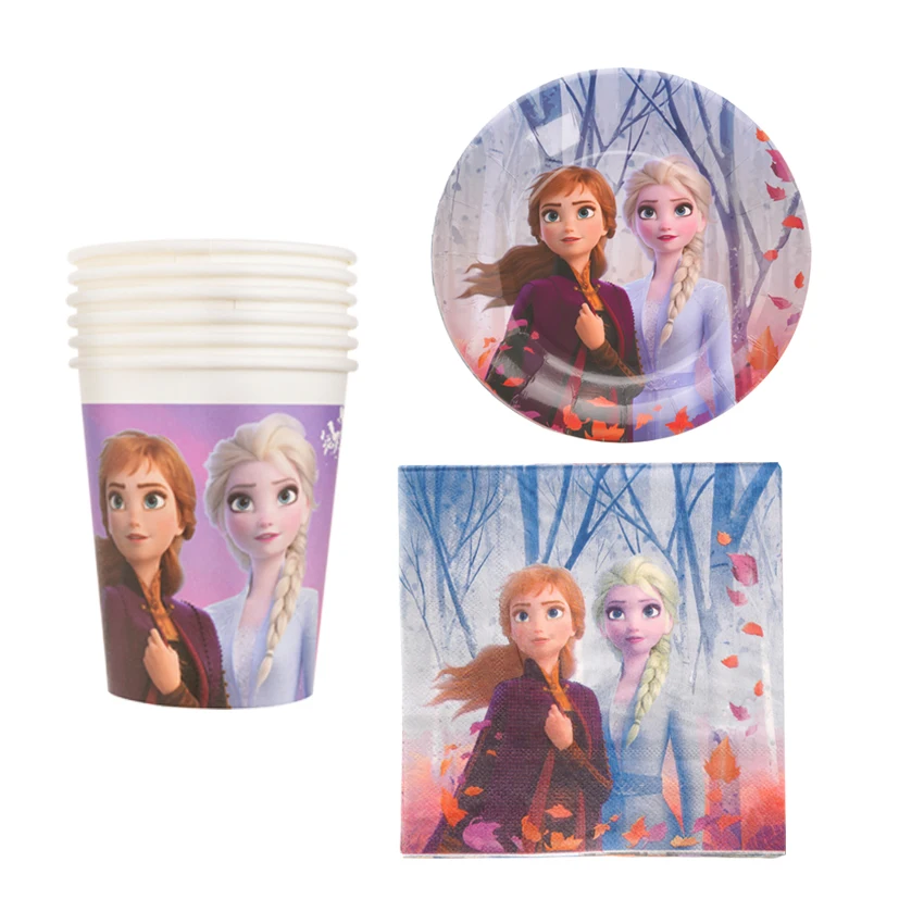 

Frozen 2 Party Supplies Baby Shower Disposable Tableware Paper Cup Plate Napkins Party Decoration Pack Foil Balloons Gift