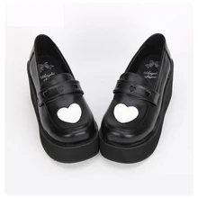 Обувь на высокой платформе в стиле Лолиты в стиле панк для школьницы; дизайнерские оксфорды без шнуровки