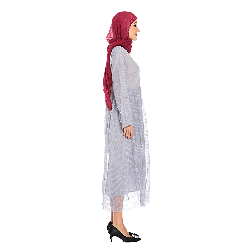 Платье в горошек abaya Дубай мусульманский хиджаб ислам одежда Абая для женщин турецкие платья халат кафтан Tesettur Elbise Ropa