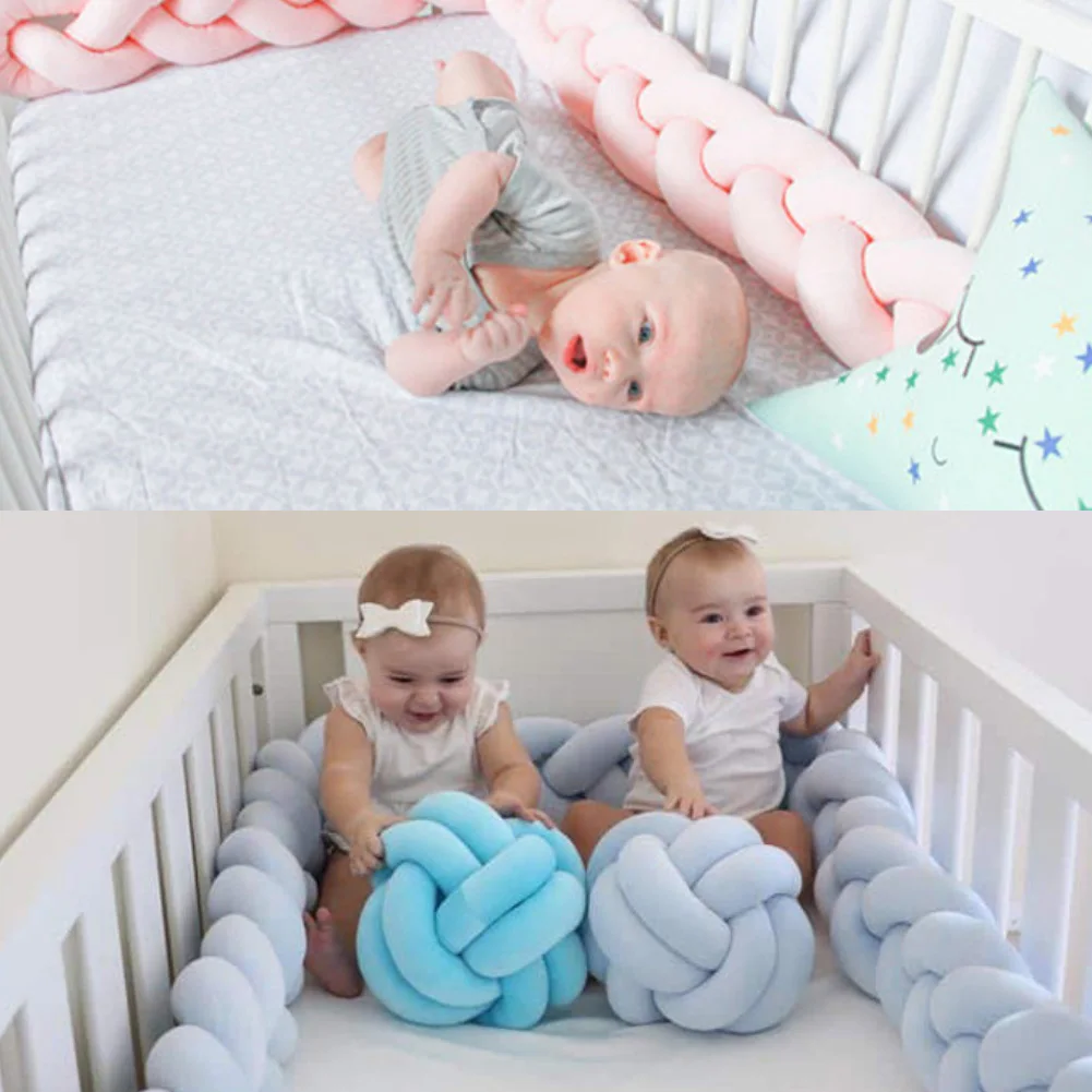 1,5 м детская кроватка с Завязанными плюшевыми бамперами для сна подушка детская колыбель Декор