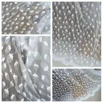 

3Meters/lot Black White Strawberry Jacquard Eyelash Fabric Lace Clothing Material DIY Children's Dress RS2569