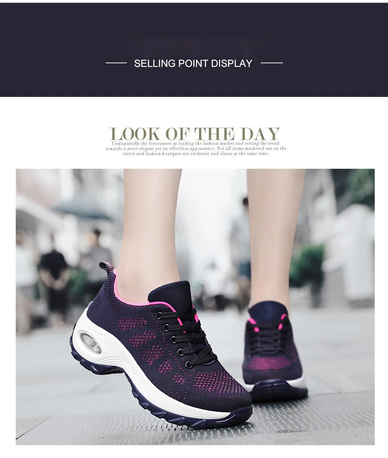 Walking Shoes 2021 New Women Breathable Casual Shoes Outdoor Light Weight Frenulum Casual Walking Platform Ladies Sneakers Black