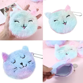 

Fashion Women Child Plush Cartoon Key Pendant Bag Coin Purse Clutch Storage Bag coin purse monederos para mujer monedas*