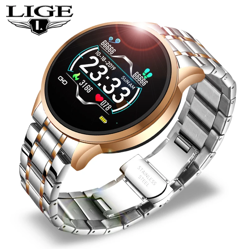 LIGE 2020 New Smart Watch Men IP67 waterproof Heart Rate Blood Pressure