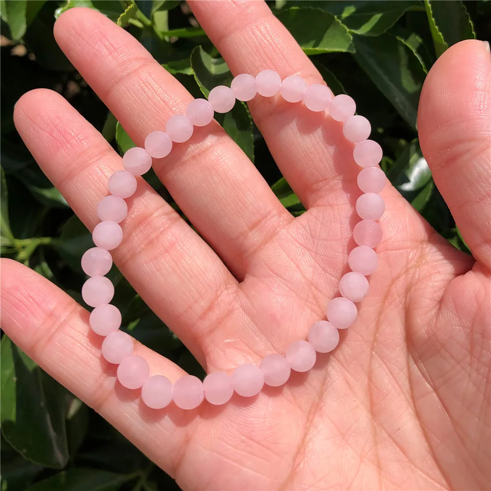 fengbaowu bracelet en pierre quartz rose perle bijoux la pièce