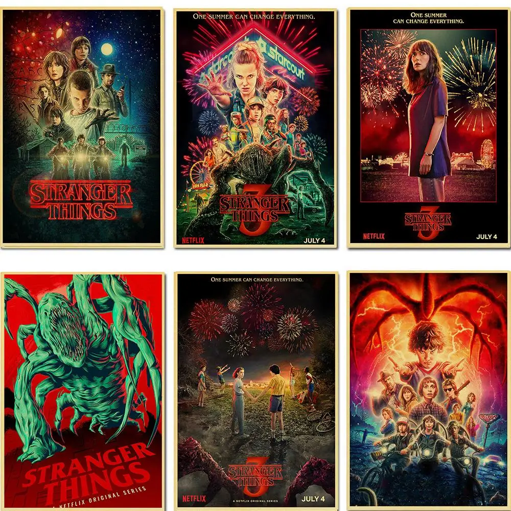TV Stranger Things season 3 Posters prints on kraft Paper For Home Bar Room Decor painting