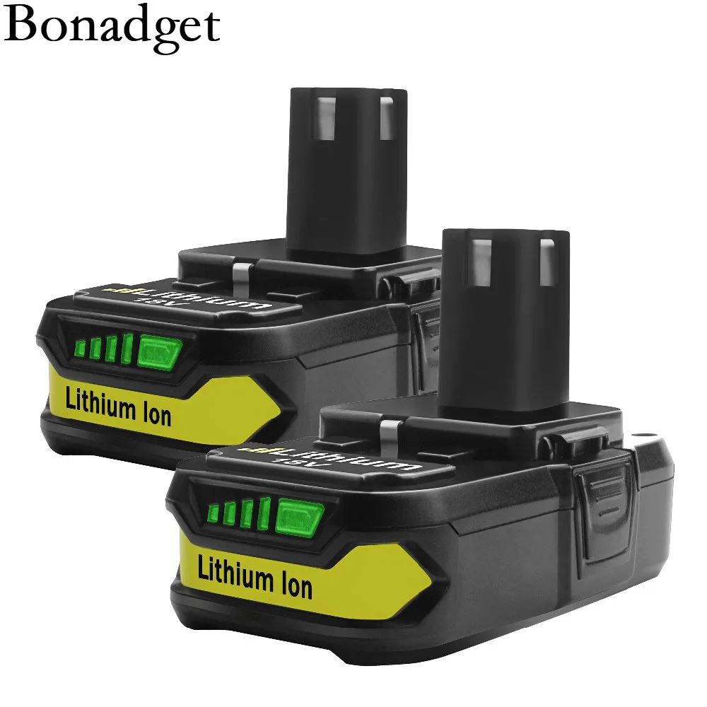 

Bonadget 18V 3000mAh P107 Battery Replacement For Ryobi P104 P105 P102 P103 P107 Cordless Li-ion Battery Chargeable Tool Battery