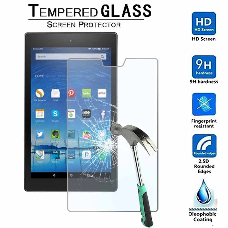 2018 with alexa Tablet Tempered Glass Screen Protector For Amazon Fire HD 8 