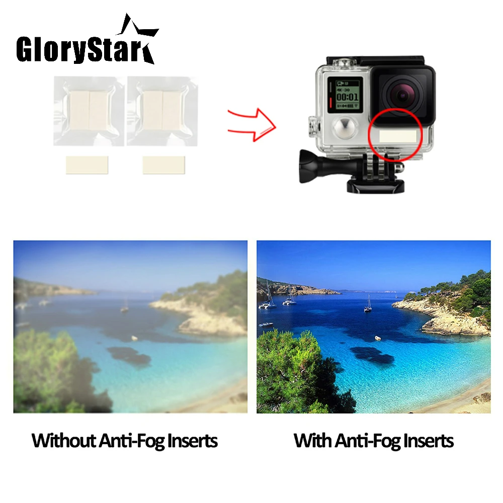 12 Pezzi Inserti Antiappannamento Per Gopro Hero 5 6 4 Nero Yi Lite 4K 4K + Sjcam H9 Custodia Impermeabile Per Accessori Go Pro