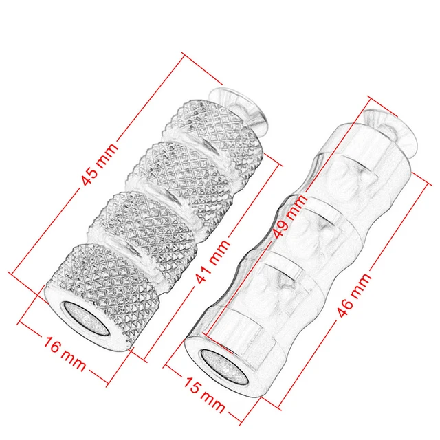 Pedane Del Cambio Per Moto - In Alluminio T6061-T6 Anodizzato Nero, Foro 6 Mm - Universali - Foto 3